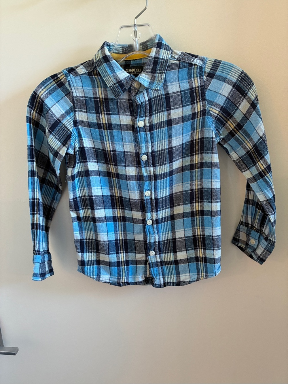OshKosh B'gosh Light & Navy Blue Plaid Button-Down Shirt